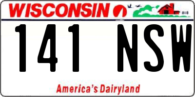 WI license plate 141NSW