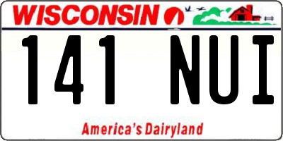WI license plate 141NUI