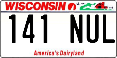 WI license plate 141NUL