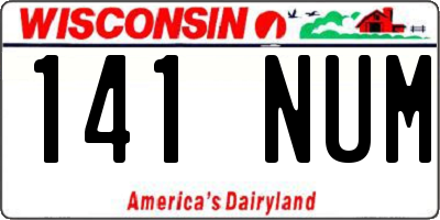 WI license plate 141NUM