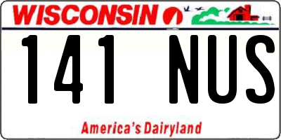 WI license plate 141NUS