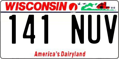 WI license plate 141NUV