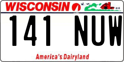 WI license plate 141NUW