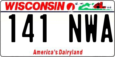 WI license plate 141NWA
