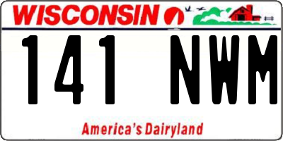 WI license plate 141NWM