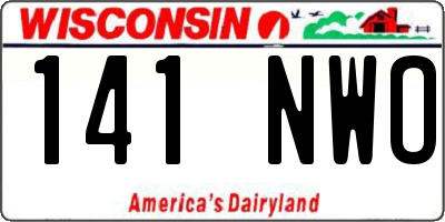 WI license plate 141NWO