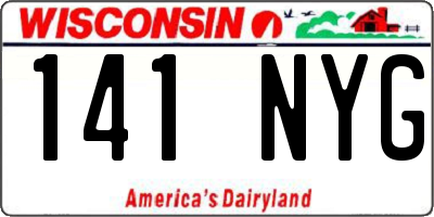WI license plate 141NYG