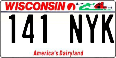 WI license plate 141NYK