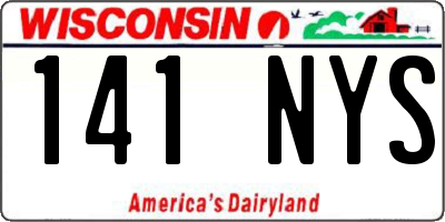 WI license plate 141NYS