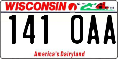 WI license plate 141OAA