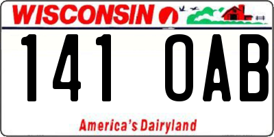 WI license plate 141OAB