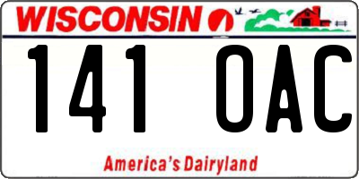 WI license plate 141OAC