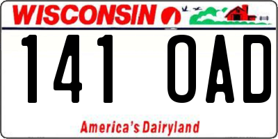 WI license plate 141OAD