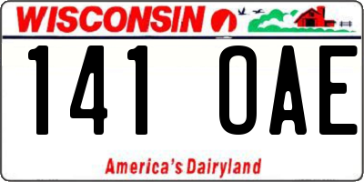 WI license plate 141OAE