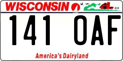 WI license plate 141OAF