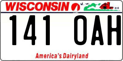 WI license plate 141OAH