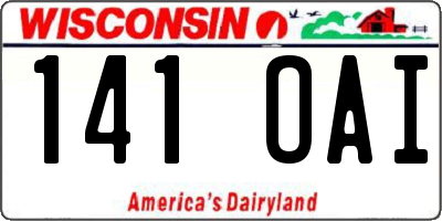 WI license plate 141OAI