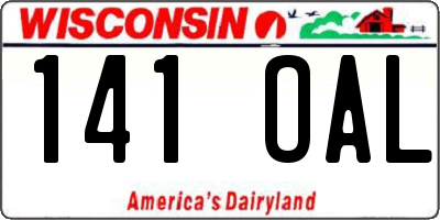 WI license plate 141OAL