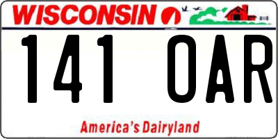 WI license plate 141OAR