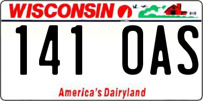 WI license plate 141OAS