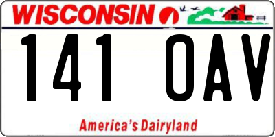 WI license plate 141OAV