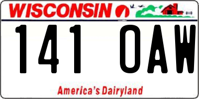 WI license plate 141OAW