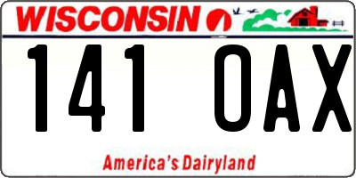 WI license plate 141OAX