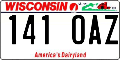 WI license plate 141OAZ