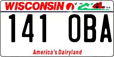 WI license plate 141OBA