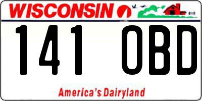 WI license plate 141OBD
