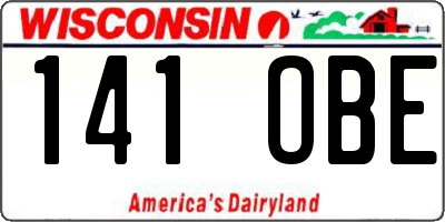 WI license plate 141OBE