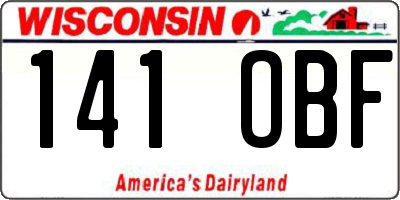 WI license plate 141OBF
