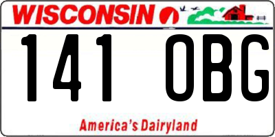 WI license plate 141OBG