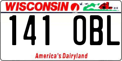 WI license plate 141OBL