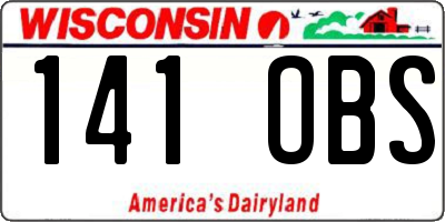 WI license plate 141OBS