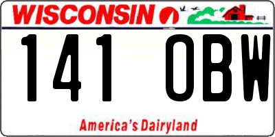 WI license plate 141OBW