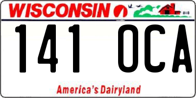 WI license plate 141OCA