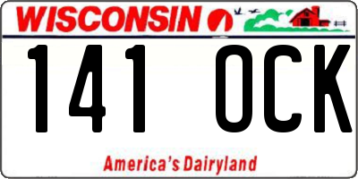 WI license plate 141OCK