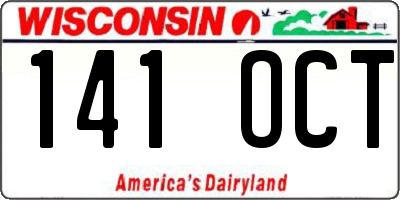 WI license plate 141OCT