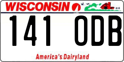 WI license plate 141ODB