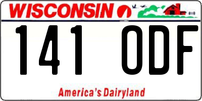 WI license plate 141ODF