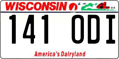 WI license plate 141ODI