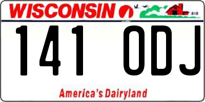 WI license plate 141ODJ