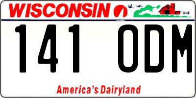 WI license plate 141ODM