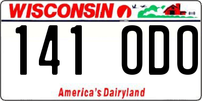 WI license plate 141ODO