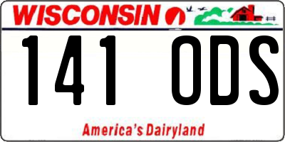 WI license plate 141ODS