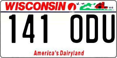WI license plate 141ODU