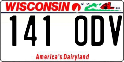 WI license plate 141ODV