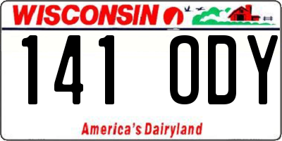 WI license plate 141ODY