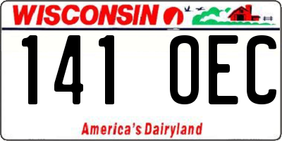 WI license plate 141OEC